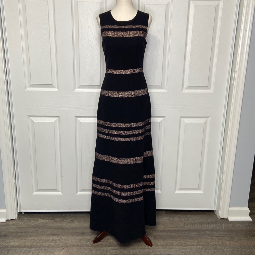 BCBGMaxAzria Katiana Lace Inset Sleeveless Gown - Picture 2 of 7